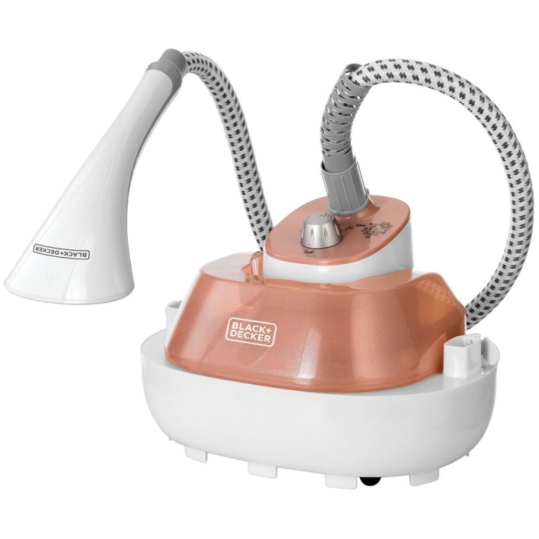 Black+Decker Garment Steamer, 1785 Watt, White and Rose Gold – GSTM2050 Black+Decker Garment Steamer, 1785 Watt, White and Rose Gold – GSTM2050